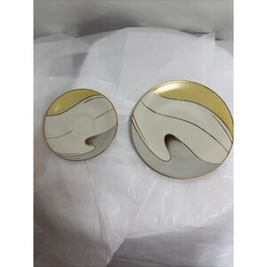 WINTERLING MARKTLEUTHEN BAVARIA Abstract HTF Plate And Saucer Gold Trimmed